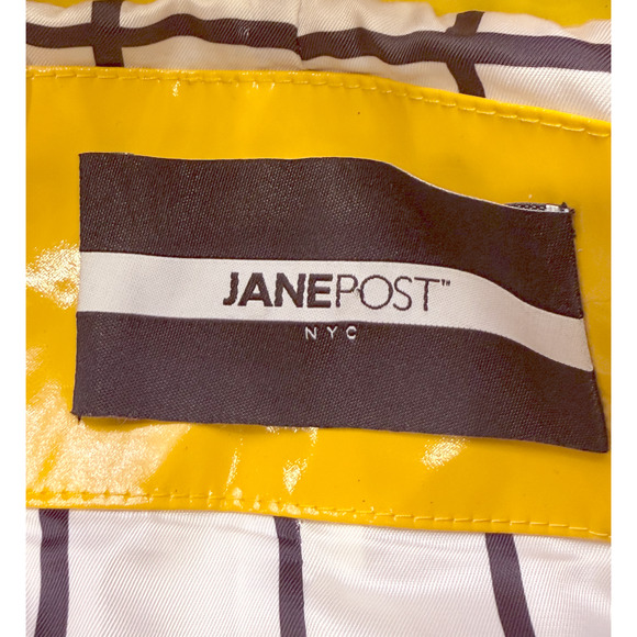 NWT JANE POST YELLOW ICONIC PRINCESS RAIN SLICKER COAT RAINCOAT JACKET SZ M - Picture 4 of 8